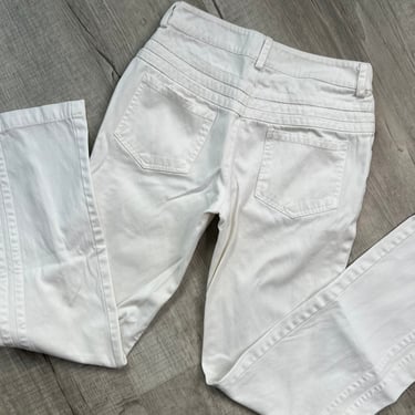 2000s Vintage White Denim Low Rise Jeans