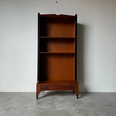 Hollywood Regency Baker - Style  Two Shelf - One Drawer Bookcase 