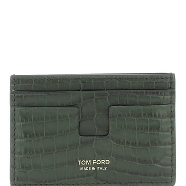 Tom Ford Croco-Embossed Leather Card Holder Men