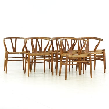 Early Hans Wegner Carl Hansen & Son Mid Century Wishbone Dining Chairs - Set of 8 - mcm 
