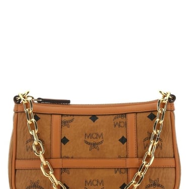 Mcm Woman Printed Leather Mini Aren Handbag