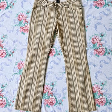 Y2K Low Rise Striped Flares