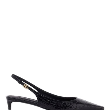 Dolce & Gabbana Cocco Print Leather Slingback Dã©Col Women