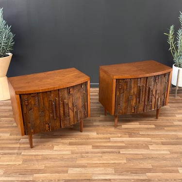 Pair of Mid-Century Modern Brutalist Night Stands by Lane, c.1960’s 