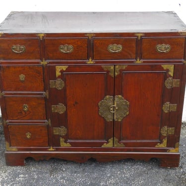 Oriental Hollywood Regency Hand Made Distressed Small Dresser Sideboard 3659