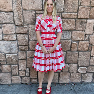 Red Plaid Day Dress