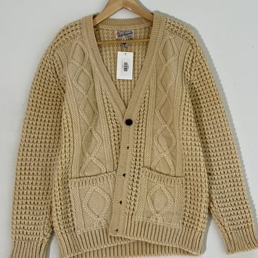Vintage 1980's Heavy Wool Knitted Cardigan Sz. L
