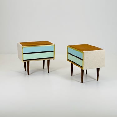 Set of 2 Mid century modern nightstands Germany 1960s 