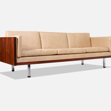 Danish Modern Rosewood & Leather Sofa by Jydsk Mobelvaerk 