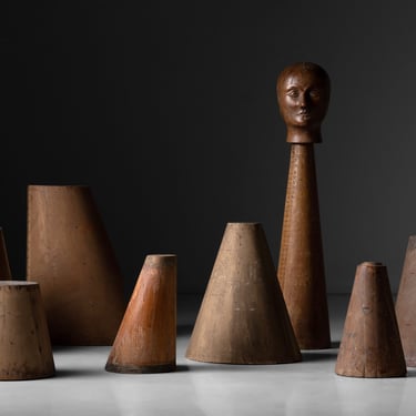 Collection of Large Wooden Forms / Mannequin Head
