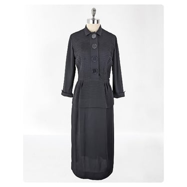 vintage 40's pleated dress (Size: S)