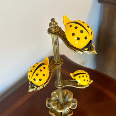 1970s Allied Brass Ladybug Clip Desk Stand Noteholder; Allied Brass Ladybug; Allied Brass Clip Stand 