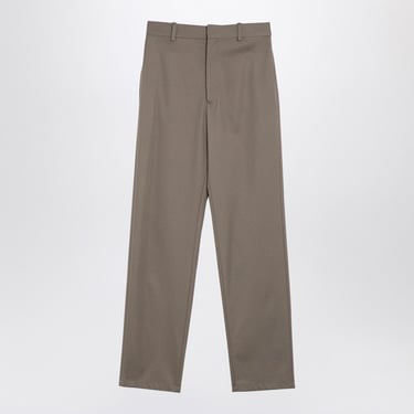 Loewe Brown Khaki Silk And Cotton Trousers Women