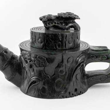Chinese Monumental Nephrite Jade Teapot