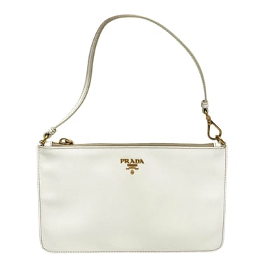 Prada White Leather Shoulder Bag