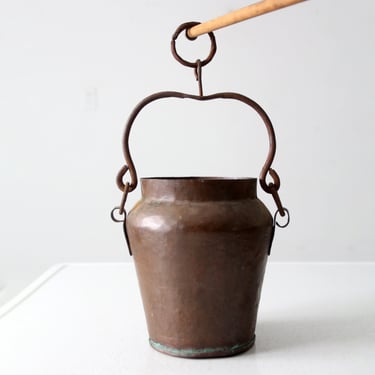 antique copper kettle, hearth-ware pot 
