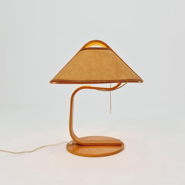 Vintage Danish wood large table lamp, By Domus 1960s/1970s 