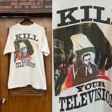 Vintage 1980’s Counter Culture “Kill Your Television” Alternative Punk Cotton Tee Shirt, 80’s T-Shirt, Vintage Clothing 