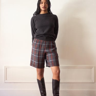 1980s Plaid Wool Fall Shorts 