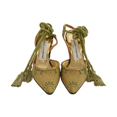 Dolce &amp; Gabbana Green Tassel Heels