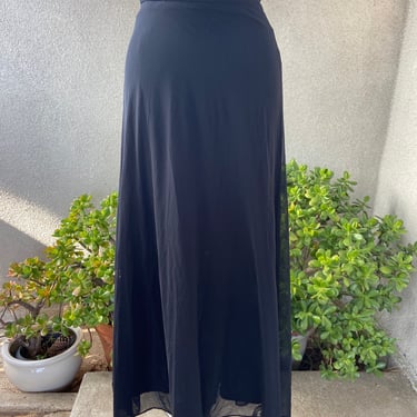 Vintage elegant sheer nylon Lycra chiffon black skirt by Tadashi size 4 