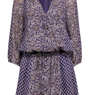 Joie - Purple Paisley Print Silk Dress Sz S