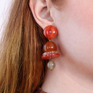 Marbled Amber-esque Clip Dangles