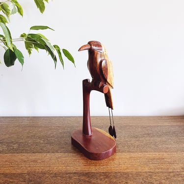 Vintage Handmade Carved Wooden Bird 