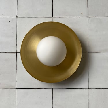 Brushed Brass Sconce • "Pearl" • Bathroom Vanity Light • Modern Wall Art 
