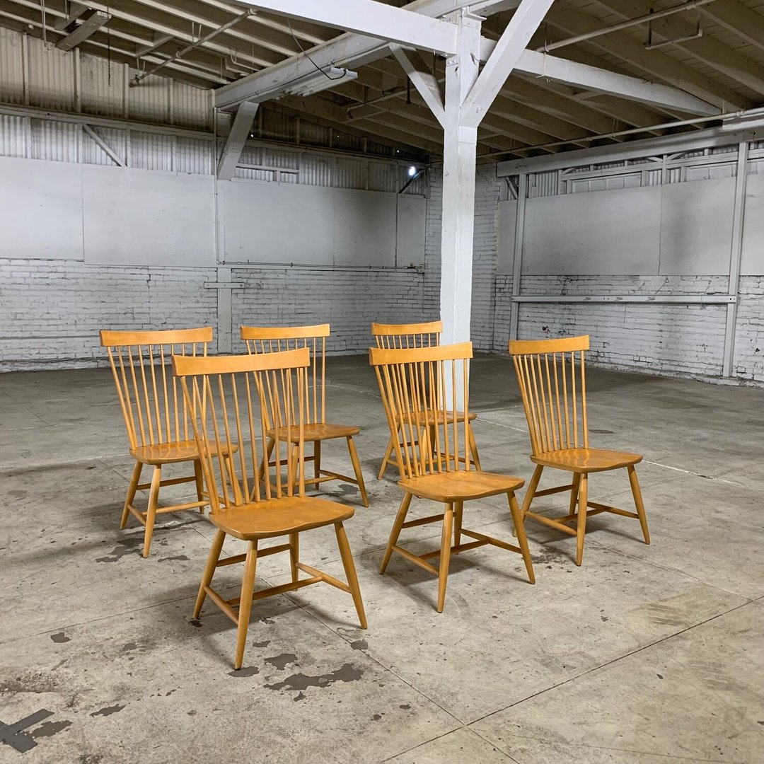 High back Spindle back chairs set of six Vintage On Point Los