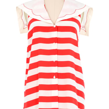 Gucci Silk Striped Sailor Top