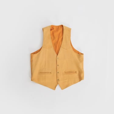 Vintage 70s Buckskin brown leather vest 