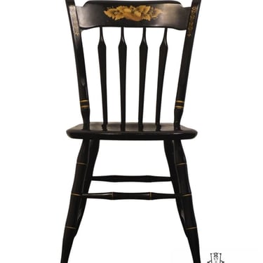 ETHAN ALLEN / BAUMRITTER Black & Gold Hand Decorated Hitchcock Style Accent Side Chair 