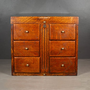 Shaw Walker Table Top Oak File Cabinet c.1940