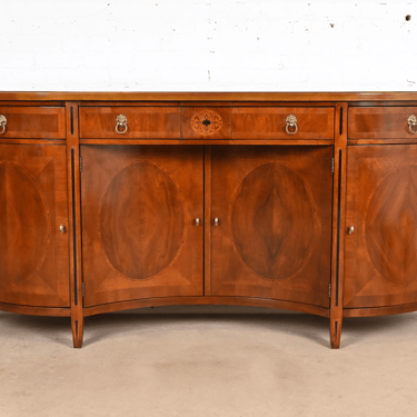 John Widdicomb Regency or Neoclassical Mahogany and Burl Wood Sideboard Credenza or Bar Cabinet