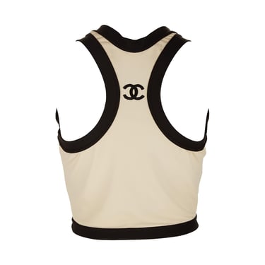 Chanel White Cropped Logo Tank