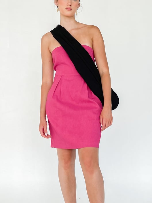Pink Strapless Mini Dress (M)