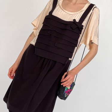 Sonia Rykiel Asymmetric Knit + Silk Dress (L)