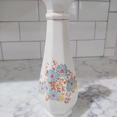 1983 FTD Made in Portugal Small White Floral Vase 