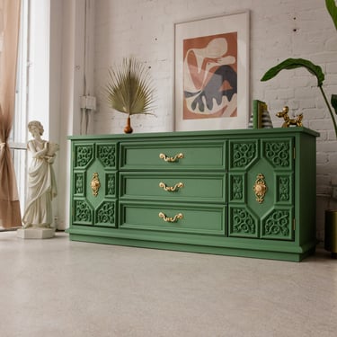 Ornate Green Sideboard