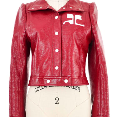 Courreges Lipstick Red Vinyl Jacket