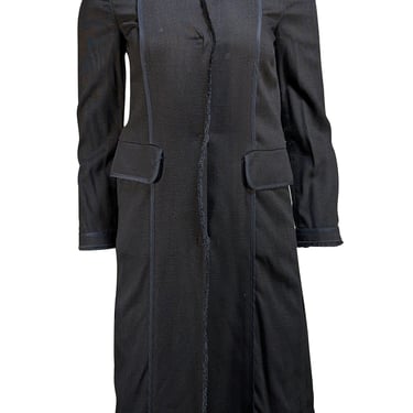 Dolce & Gabbana - Black Woven Fringe Coat Sz 4