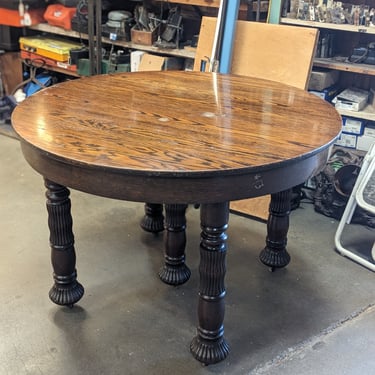 Antique Round Oak Dining Table