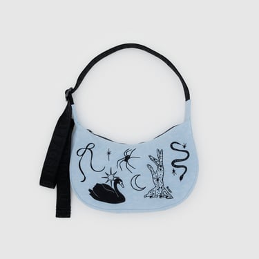 Small Nylon 
Crescent Bag in Embroidered Ballet Icons