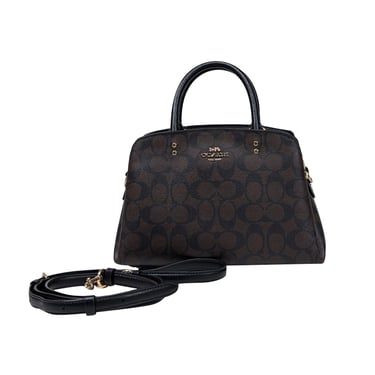 Coach - Brown &amp; Black Monogram Satchel Bag