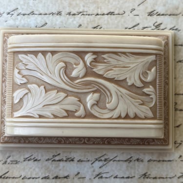 antique celluloid ring box vintage cream double ring presentation display 
