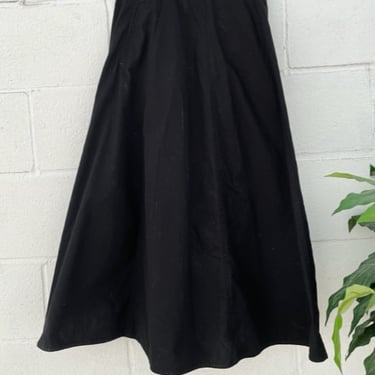 Liz Sport Midi Black Cotton Full Skirt \/ W: 28\u201d