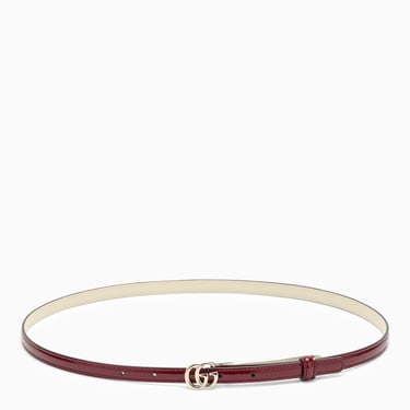 Gucci Rosso Ancora Patent Leather Belt With Gg Buckle Women