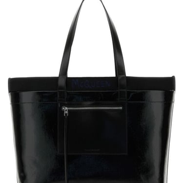 Alexander Mcqueen Men Black Canvas Shopping Bag