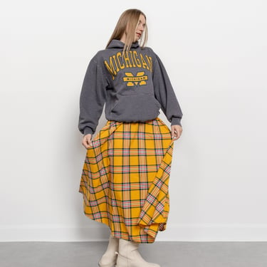 MICHIGAN University HOODY SWEATSHIRT Vintage Pullover Heather Grey Cotton Varsity 90's Oversize / Medium Large 
